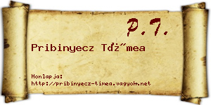 Pribinyecz Tímea névjegykártya